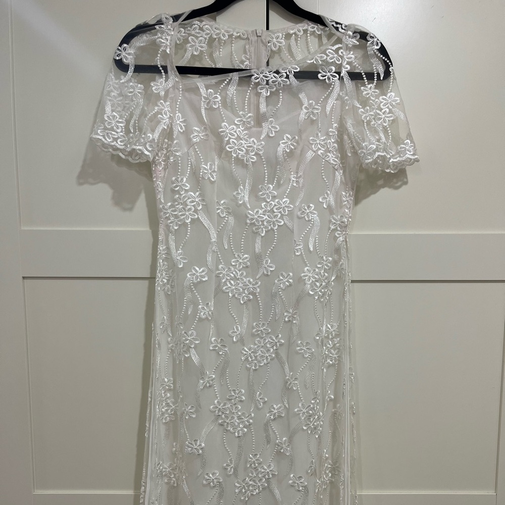 Handmade white ao dai